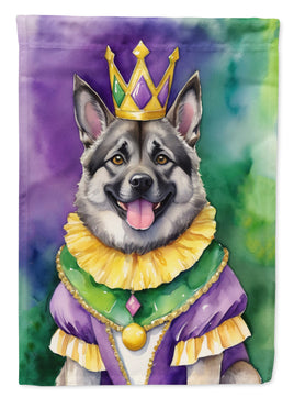 Norwegian Elkhound King of Mardi Gras House Flag