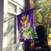Corgi King of Mardi Gras House Flag