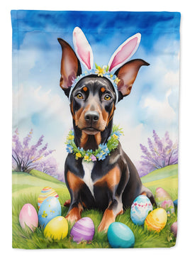 Doberman Pinscher Easter Egg Hunt House Flag