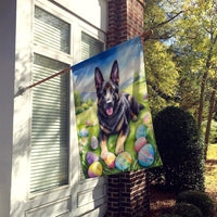 Black German Shepherd Easter Egg Hunt House Flag
