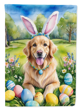 Golden Retriever Easter Egg Hunt House Flag