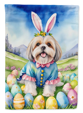 Lhasa Apso Easter Egg Hunt House Flag