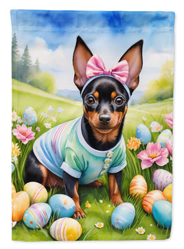 Miniature Pinscher Easter Egg Hunt House Flag