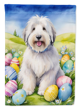 Old English Sheepdog Easter Egg Hunt House Flag