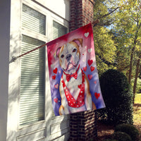 American Bulldog My Valentine House Flag