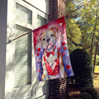 American Bulldog My Valentine House Flag