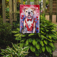 American Bulldog My Valentine Garden Flag