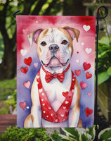 American Bulldog My Valentine Garden Flag