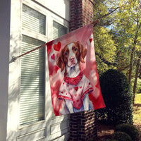 Brittany Spaniel My Valentine House Flag