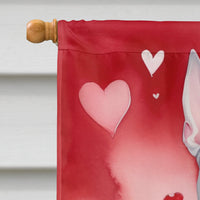 Bull Terrier My Valentine House Flag