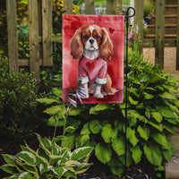 Cavalier Spaniel My Valentine Garden Flag