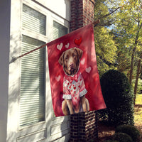 Chesapeake Bay Retriever My Valentine House Flag