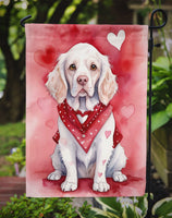 Clumber Spaniel My Valentine Garden Flag