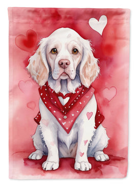Clumber Spaniel My Valentine Garden Flag