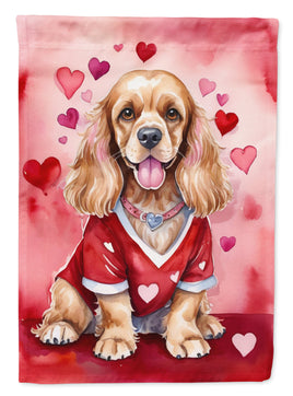 Cocker Spaniel My Valentine House Flag