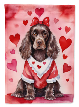 Cocker Spaniel My Valentine House Flag