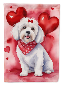 Coton de Tulear My Valentine House Flag