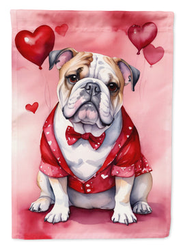 English Bulldog My Valentine House Flag