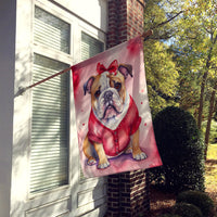 English Bulldog My Valentine House Flag