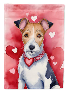 Fox Terrier My Valentine House Flag