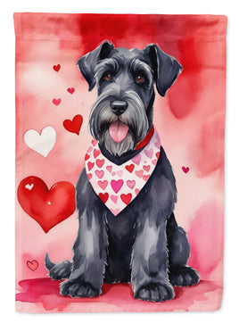 Giant Schnauzer My Valentine House Flag