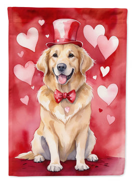 Golden Retriever My Valentine House Flag