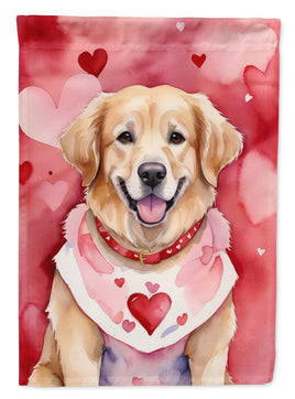 Golden Retriever My Valentine House Flag
