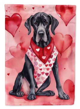 Great Dane My Valentine House Flag