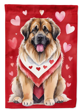 Leonberger My Valentine House Flag