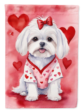 Maltese My Valentine House Flag