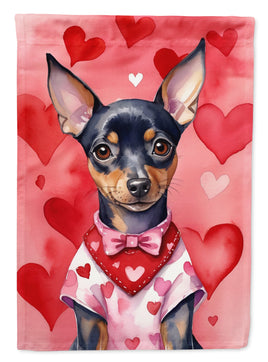Miniature Pinscher My Valentine House Flag