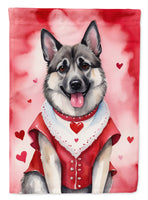 Norwegian Elkhound My Valentine House Flag