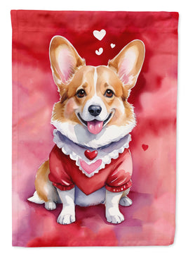Corgi My Valentine Garden Flag