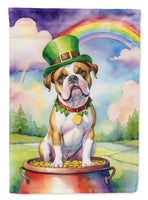 American Bulldog St Patrick's Day Garden Flag
