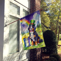 Bernese Mountain Dog St Patrick's Day House Flag