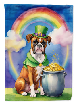 Boxer St Patrick's Day Garden Flag