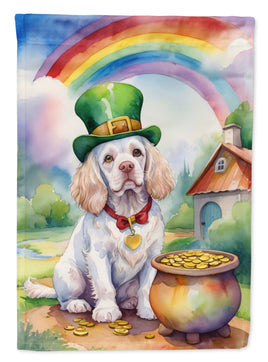 Clumber Spaniel St Patrick's Day House Flag