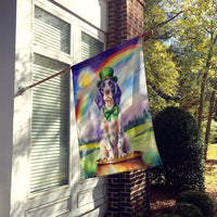 English Setter St Patrick's Day House Flag