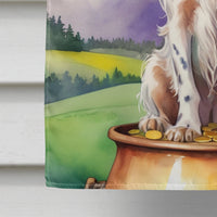 English Setter St Patrick's Day House Flag