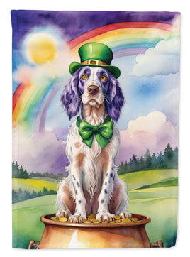 English Setter St Patrick's Day House Flag