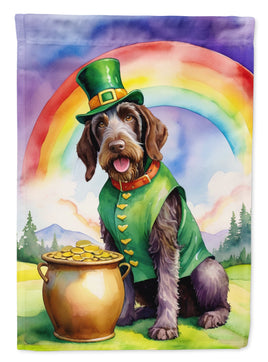 German Wirehaired Pointer St Patrick's Day House Flag