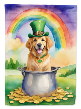Golden Retriever St Patrick's Day House Flag