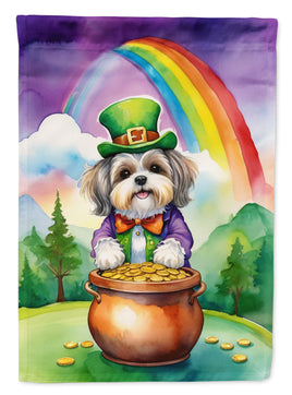 Lhasa Apso St Patrick's Day House Flag