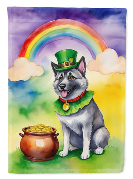 Norwegian Elkhound St Patrick's Day House Flag