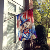 Cockapoo Patriotic American House Flag