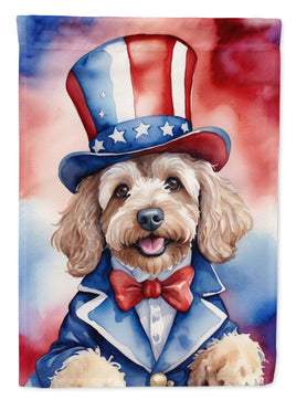 Cockapoo Patriotic American House Flag