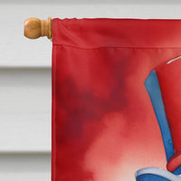 Collie Patriotic American House Flag