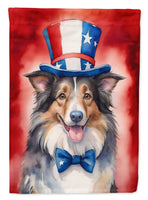 Collie Patriotic American Garden Flag