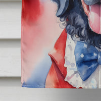 Curly-Coated Retriever Patriotic American House Flag
