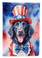 Curly-Coated Retriever Patriotic American House Flag